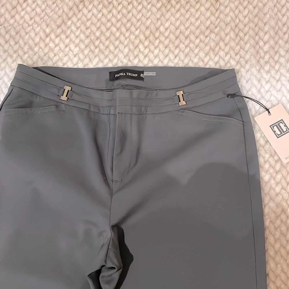 Ivanka Trump Ankle Pants Size 8 with gold detail.